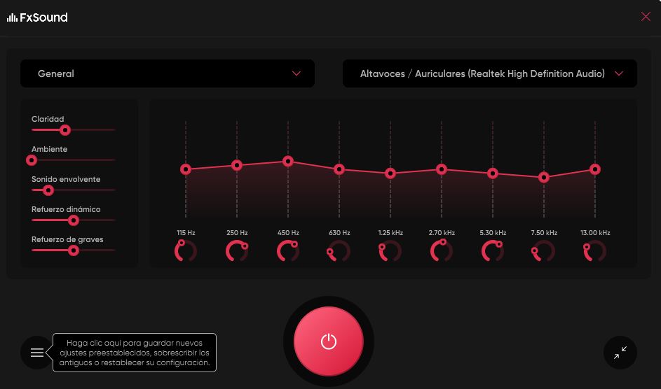 Configuración personalizada de ecualización para mejorar la experiencia auditiva en juegos con FX Sound.